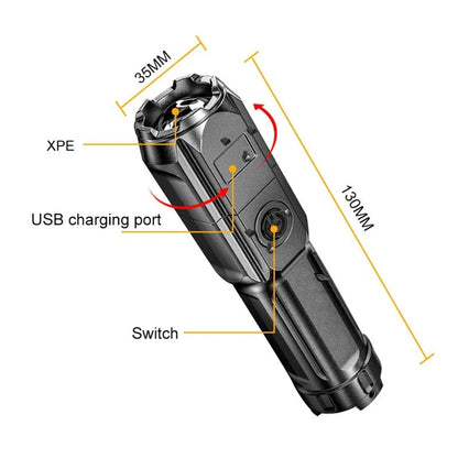 100,000LM Powerful Torch Led Flashlight USB Rechargeable