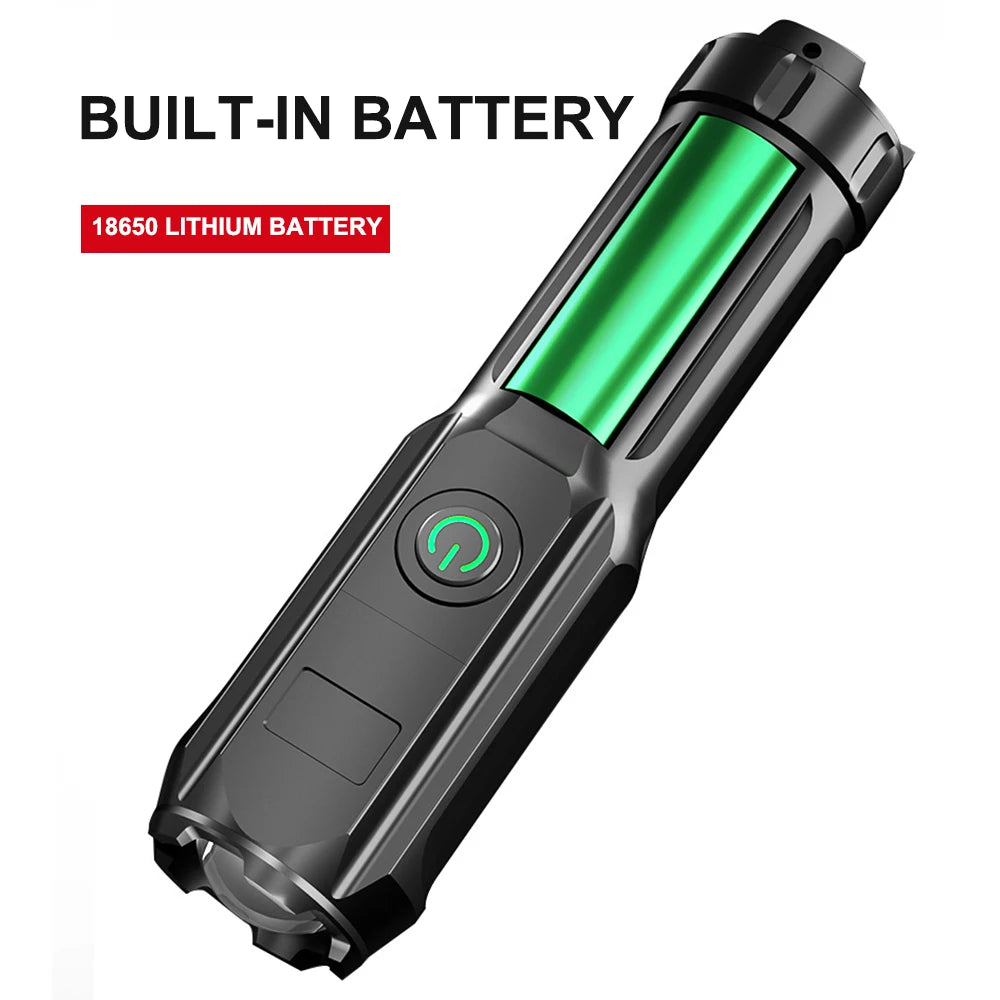 100,000LM Powerful Torch Led Flashlight USB Rechargeable